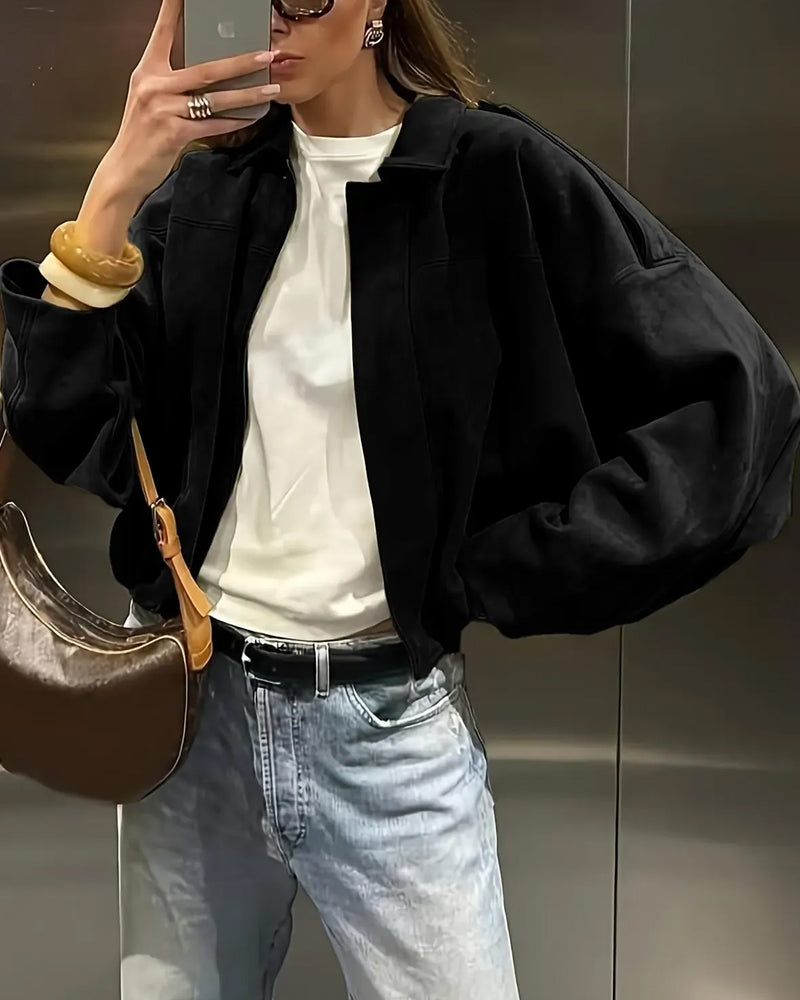Jacke Mode Wildleder Revers