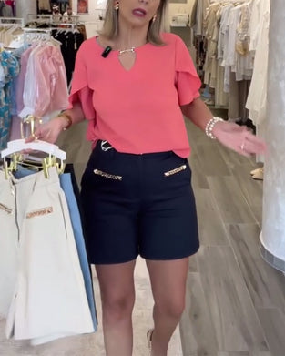 Shorts Mit Kettenverzierung Lässig