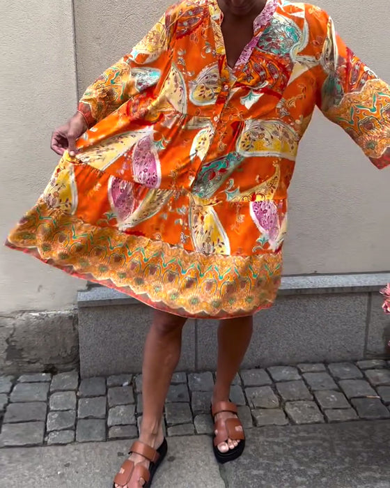 Bohème-Kleid mit Modedruck