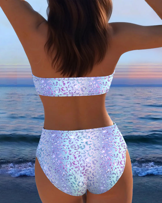 Bikini Leopardenmuster Bandeau