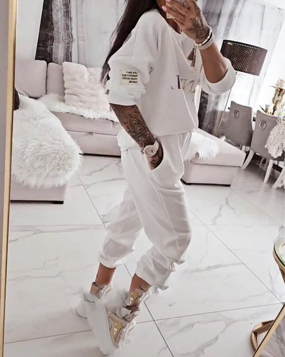 Set sportlich casual bedruckt zweiteilig