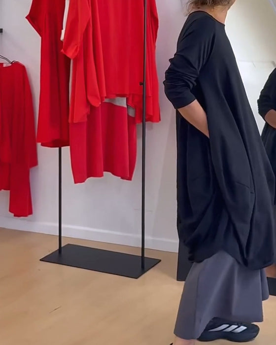 Einfarbiges Unregelmäßiges Freizeitkleid