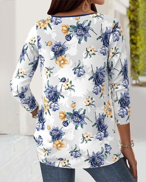 Bluse lässig Blumenmuster