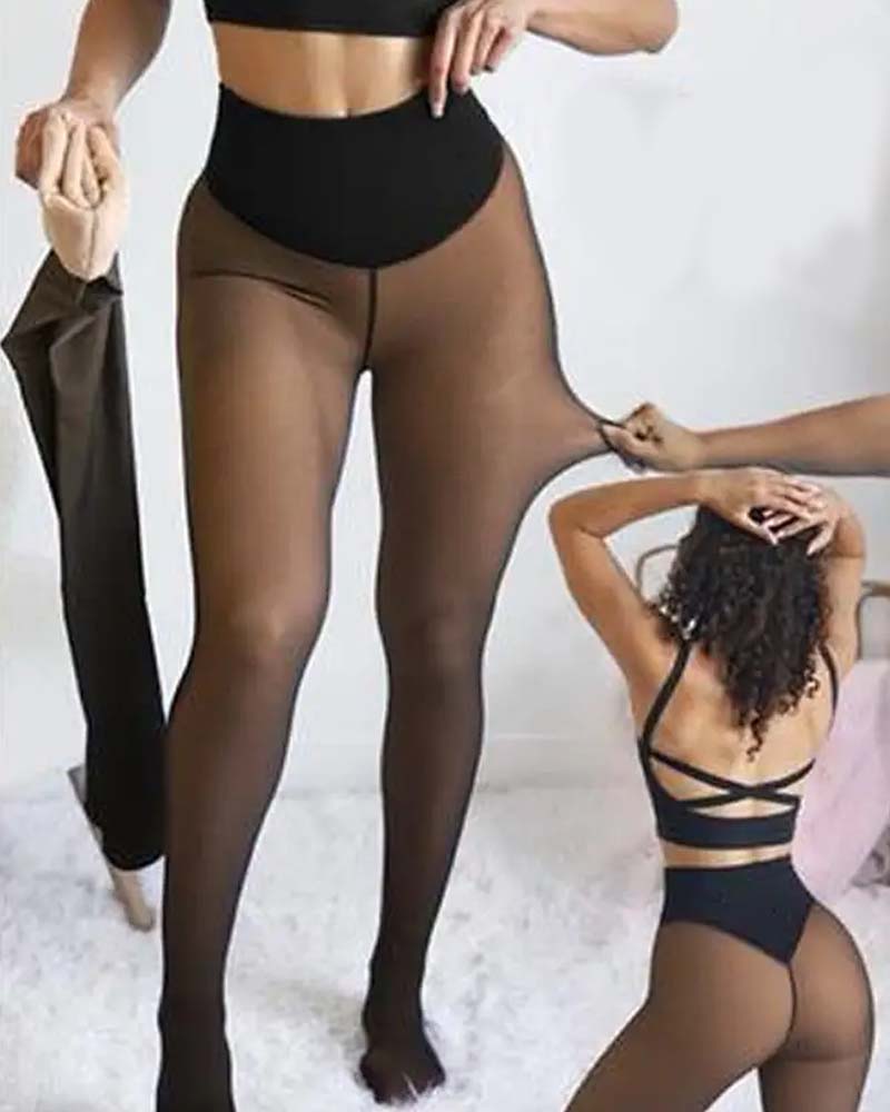 Fleecegefütterte formende Leggings mit einer Naht