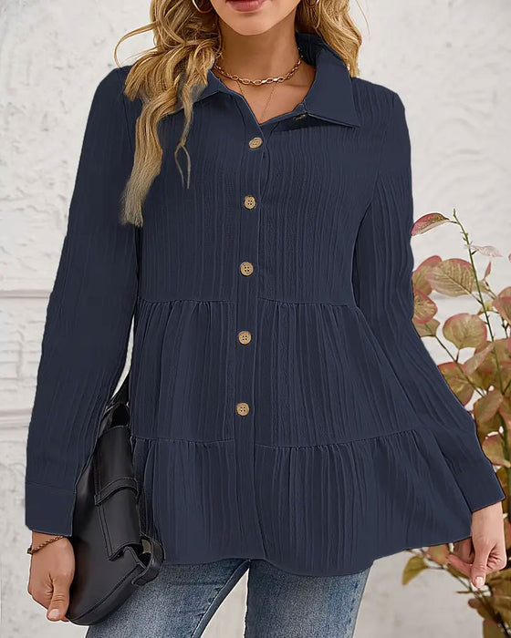 elegante Bluse mit Reverskragen und tailliertem Schnitt