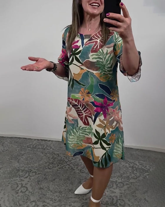 Kleid Tropisch Druck