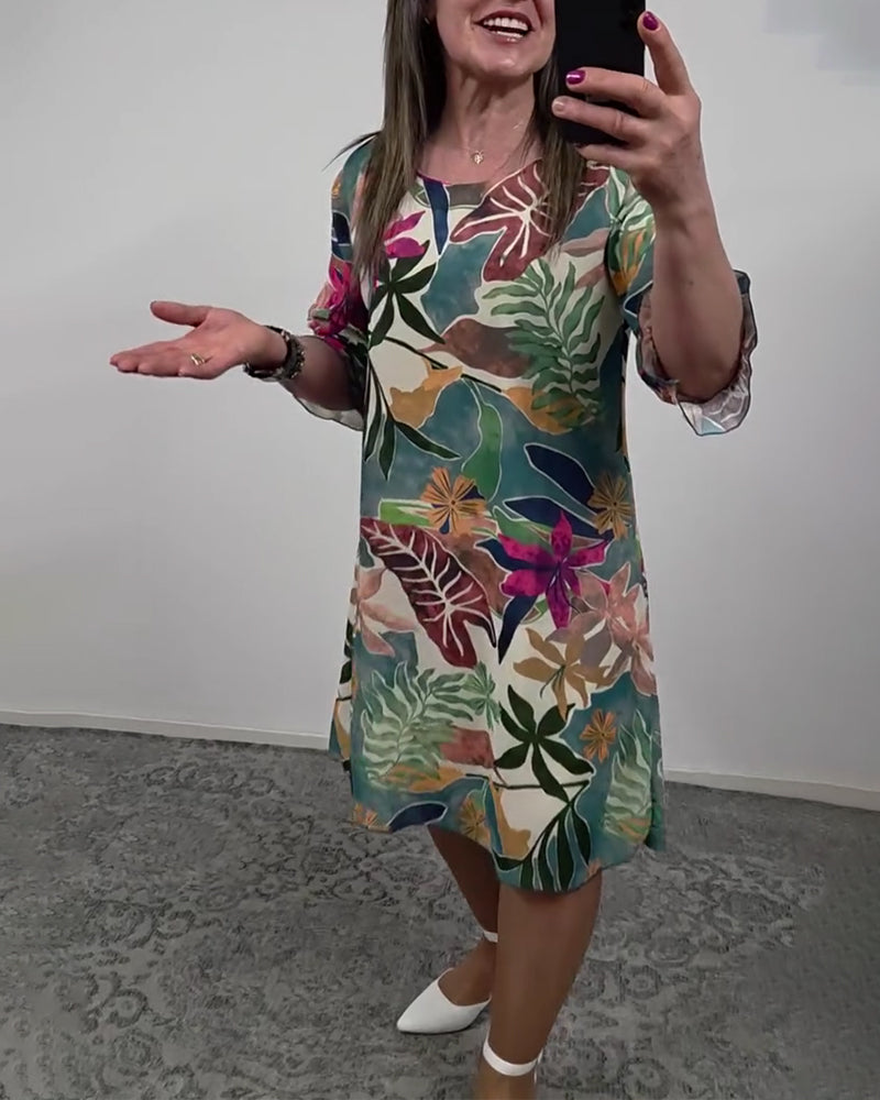 Kleid Tropisch Druck