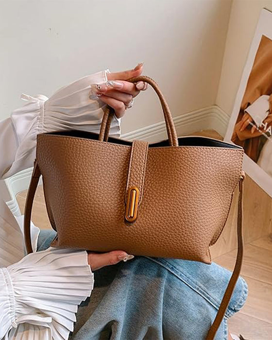 Damen elegante einfarbige französische Stil Handtasche