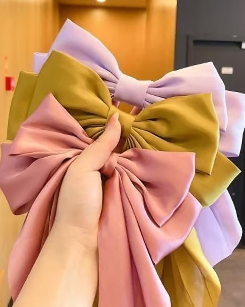 🔥 Große Schleife Haarspange Für Damen – Hochzeit & Alltag Pferdeschwanz Accessoire Mit Langem Ende