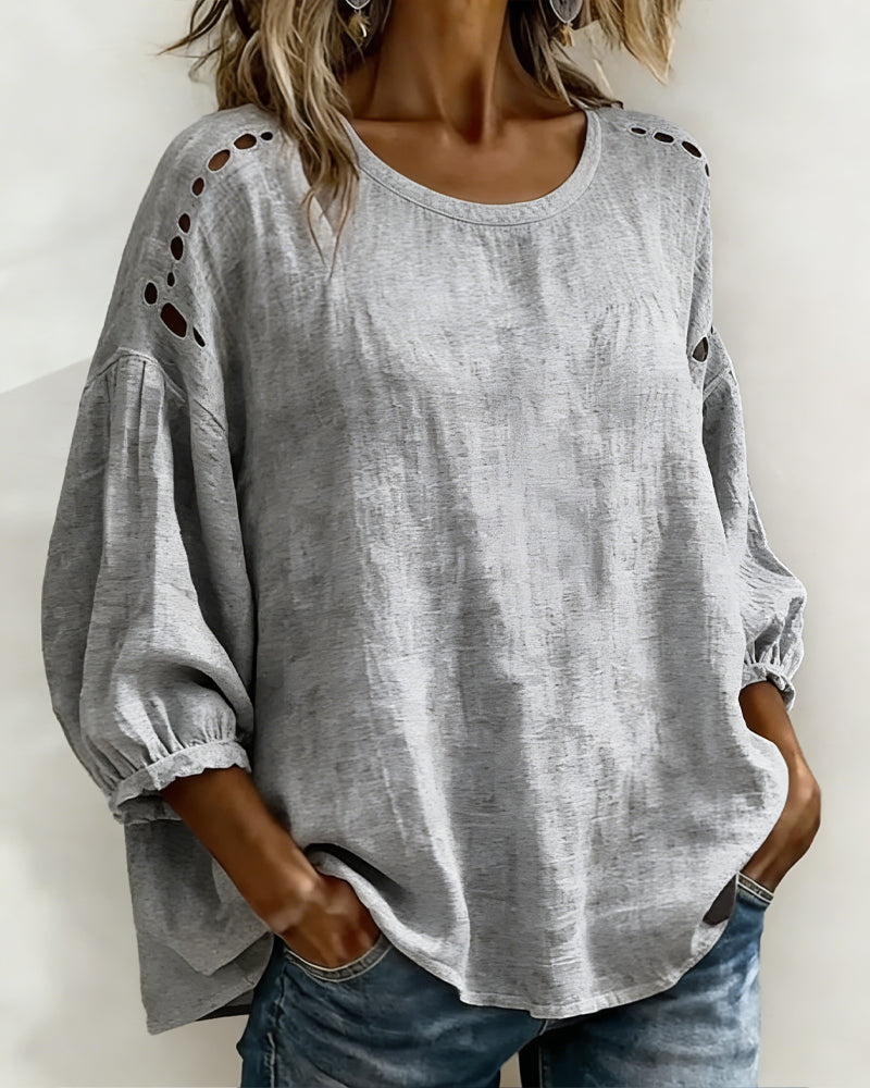 Bluse Durchbrochen 100% Baumwolle