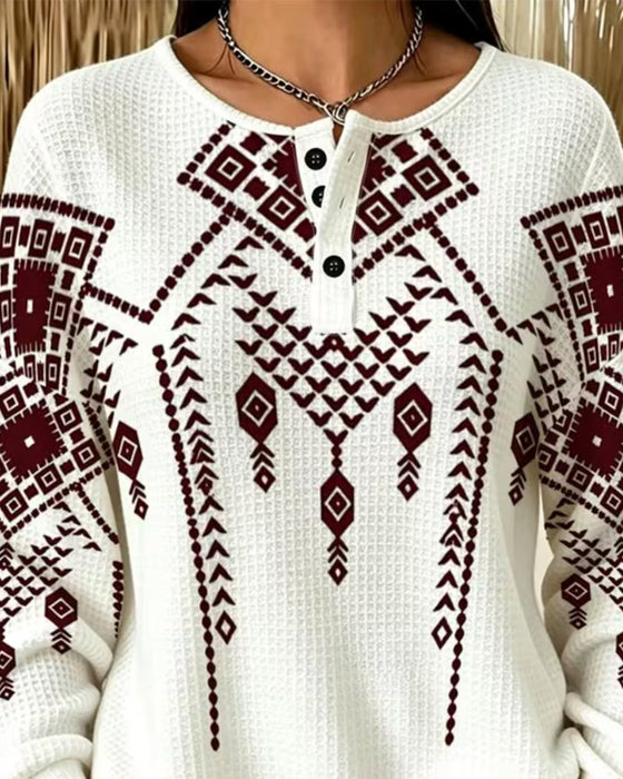 Sweatshirt Bohemian Print Lässig
