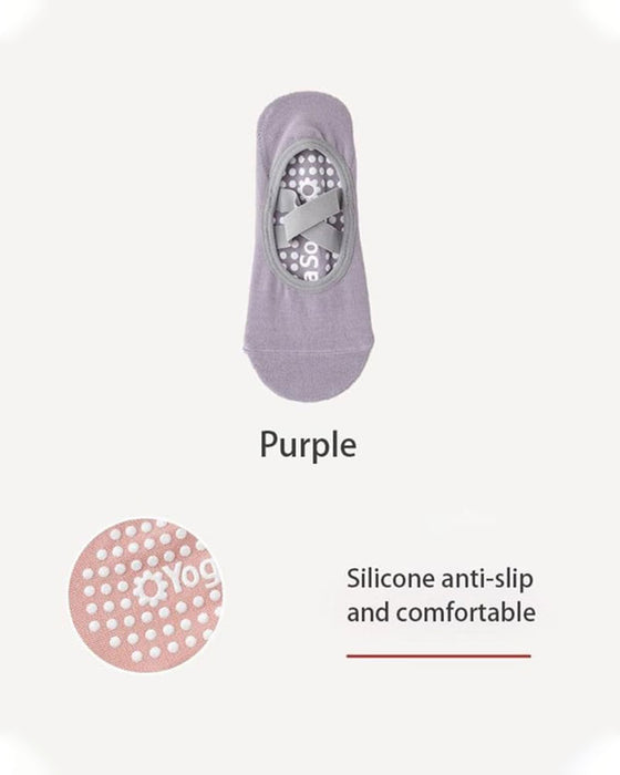 Damen-Fußie-Socken für Pilates & Workout – Rutschfeste Silikongriffe, atmungsaktiv & feuchtigkeitsableitend (Yoga/Tanz/Indoor-Aktivitäten)