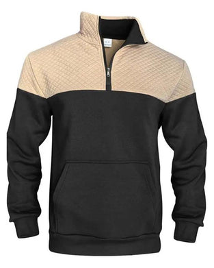 Herren Sweatshirt Colorblock Revers Reißverschluss