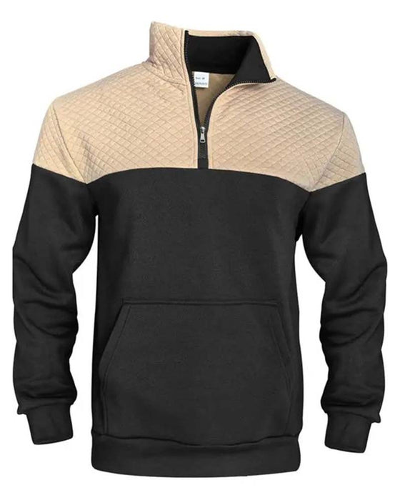 Herren Sweatshirt Colorblock Revers Reißverschluss