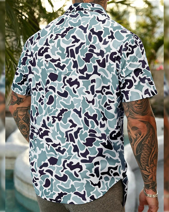 Herrenhemd Lässig Mit Camouflage-Muster