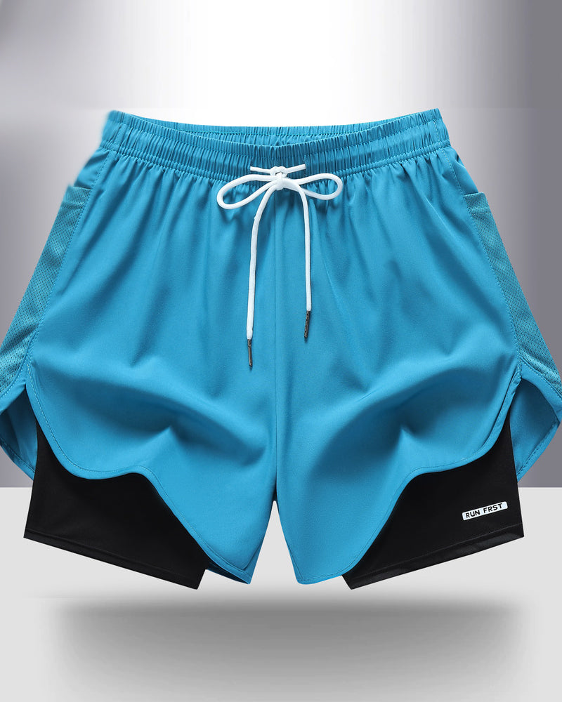 Shorts Atmungsaktiv Schnell Trocknend Doppellagig