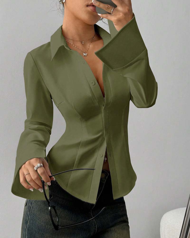 Damen Eleganter Slim-Fit Hemd