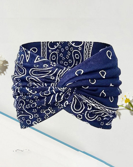 Haarband Vintage Stil Breit Krawatte-Farbe