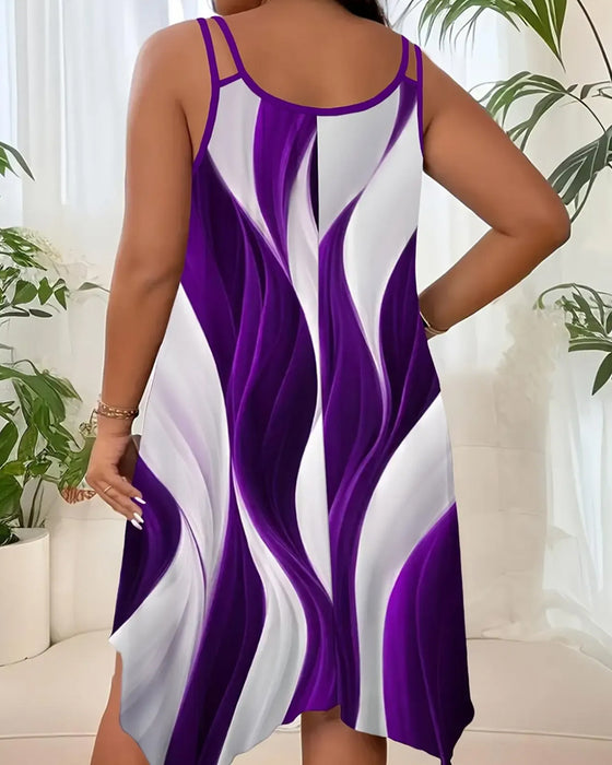 Kleid Farbblock Wellig Camisole