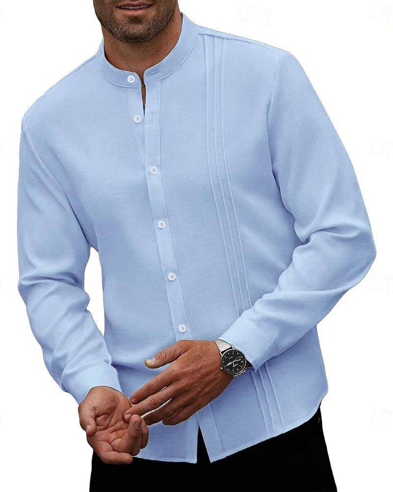Herren Hemd Mode Mini-Mandarin-Kragen