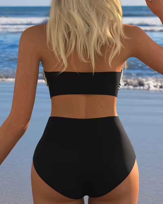 Bikini Hohe Taille Leopard Zebra Druck
