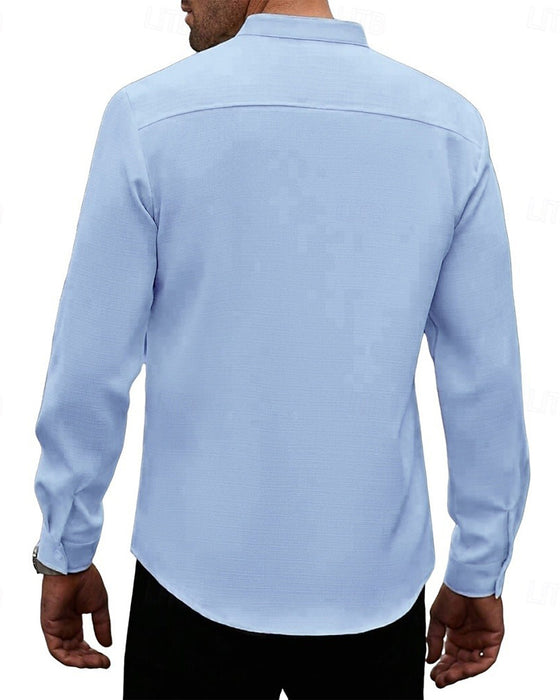 Herren Hemd Mode Mini-Mandarin-Kragen