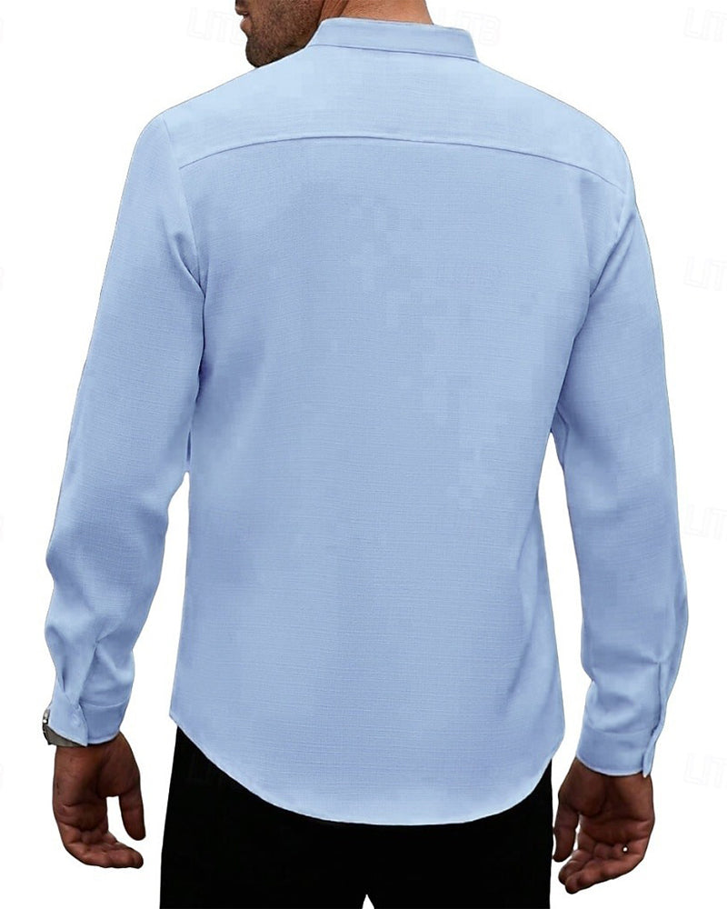Herren Hemd Mode Mini-Mandarin-Kragen