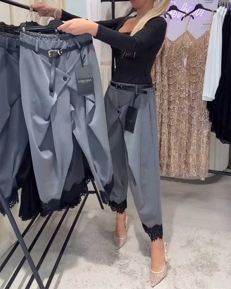 Hose Modisch Spitze Sticken Harem