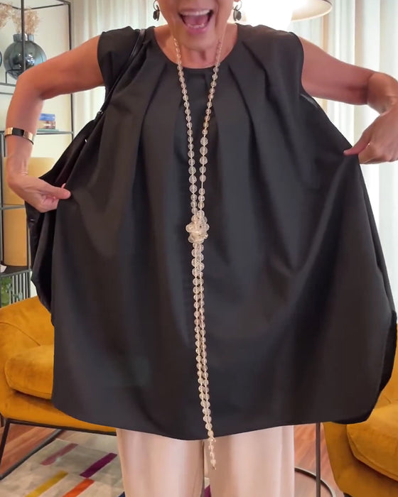 Tanktop Plissiert Ärmellos Locker