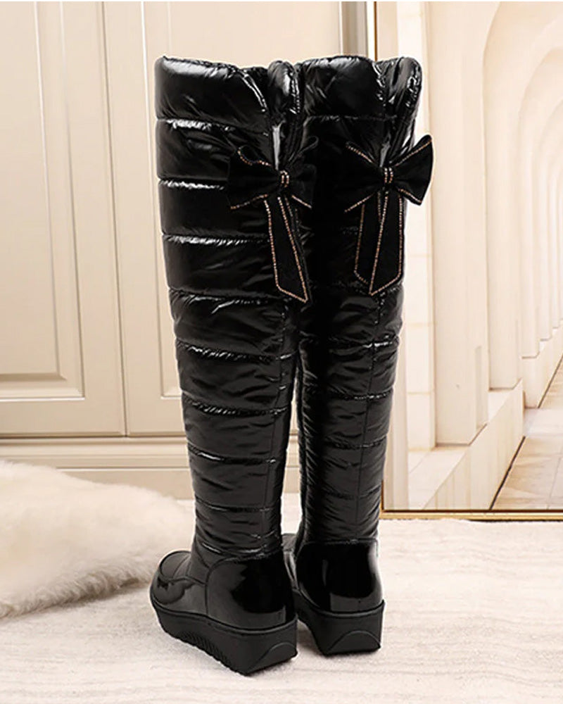 Stiefel Warm Wasserdicht Schleife Hoch