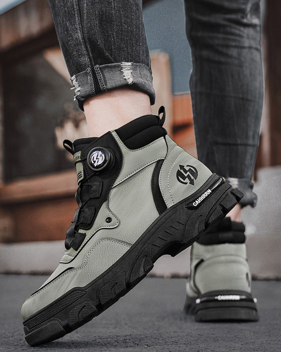 Schuhe Herren Outdoor Drehverschluss Arbeit 🔄👞 – Wasserdicht 💦, Rutschfest 🚶‍♂️, Bequem , Atmungsaktiv 🌬️
