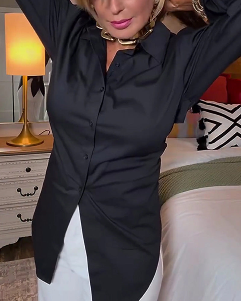 Hemd Rückenbindung Kragen einfarbig