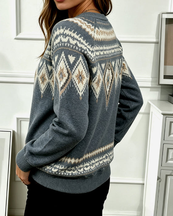 Sweatshirt Reißverschluss Bedruckt Langarm