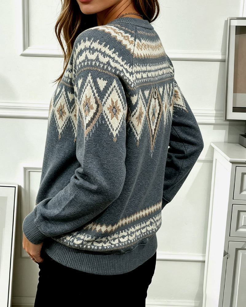 Sweatshirt Reißverschluss Bedruckt Langarm