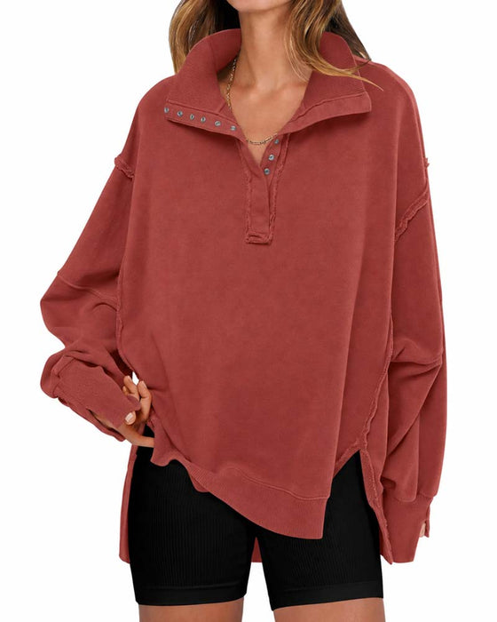 Sweatshirt Einfarbig Langarm