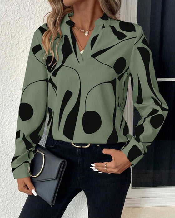 Bluse Abstrakt Geometrisch Print