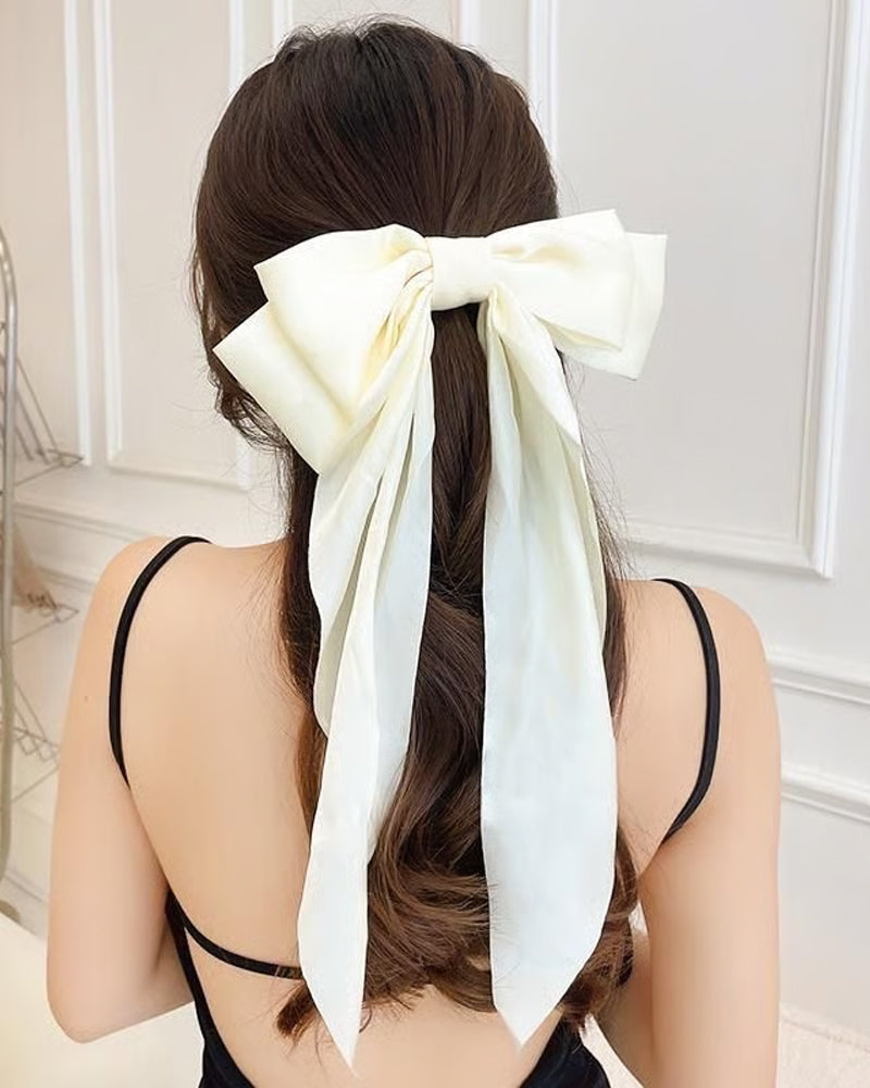 🔥 Große Schleife Haarspange Für Damen – Hochzeit & Alltag Pferdeschwanz Accessoire Mit Langem Ende