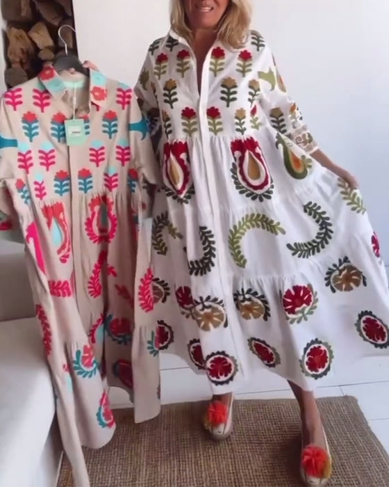 Kleid Blumen Grafischer Druck