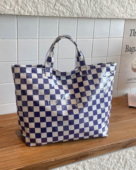 Handtasche Kariert Große Kapazität