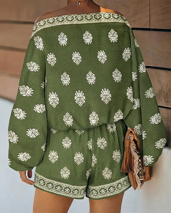 Set Damen 2 Teile Outfit Boho Top Und Shorts