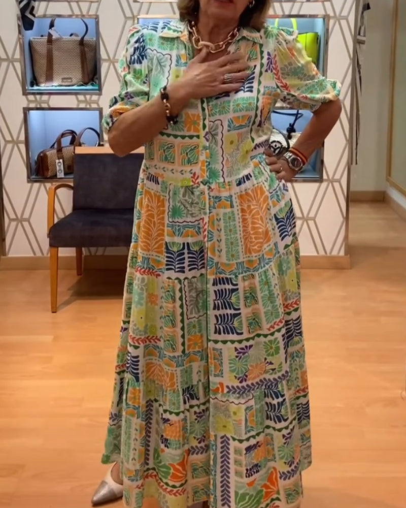 Kleid A-Saum Kurzärmelig