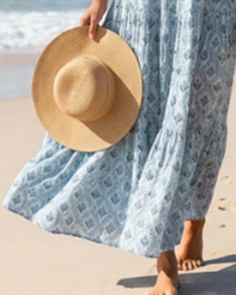 Kleid Vintage V-Ausschnitt Geblümt