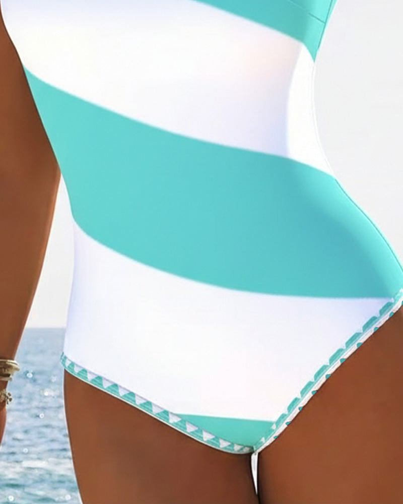 Einteiliger Farbblock-Gestreifter