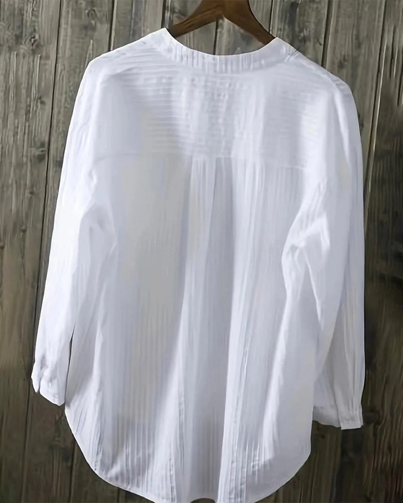 Hemd Vertikal Waffel Henley Kragen Doppelt Tasche