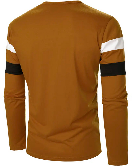T-Shirt Rundhals Gestreift Langarm Herren