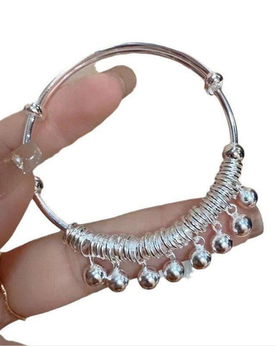Armband Verstellbar Silber Glocke Charm Bangle