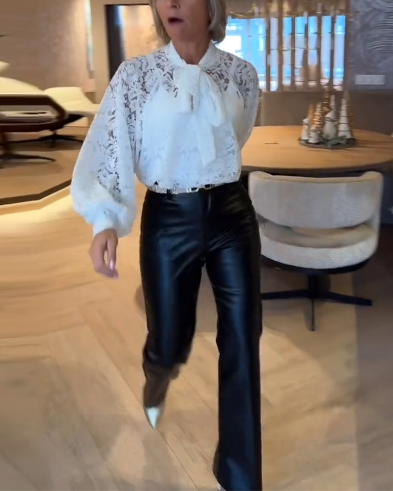 Bluse Banddesign Spitze