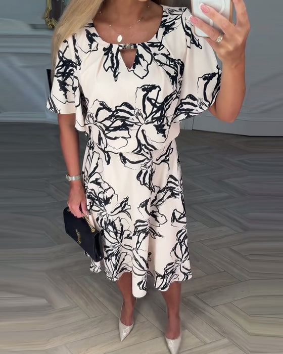 Kleid lässig Temperament gedruckt