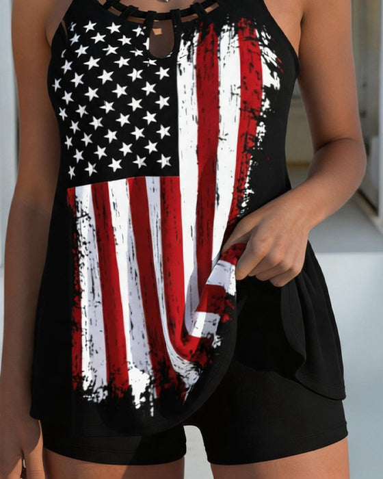 Tankini Flagge Lässig Zweiteilig
