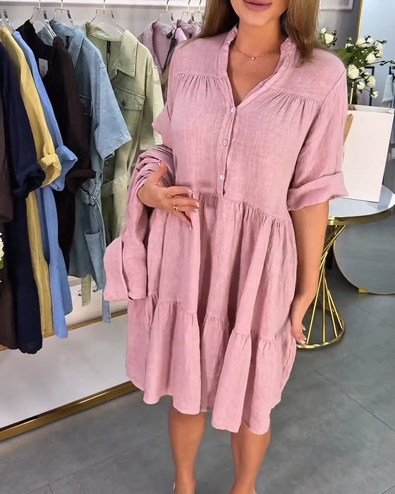 Kleid Mandarin Kragen Elegant